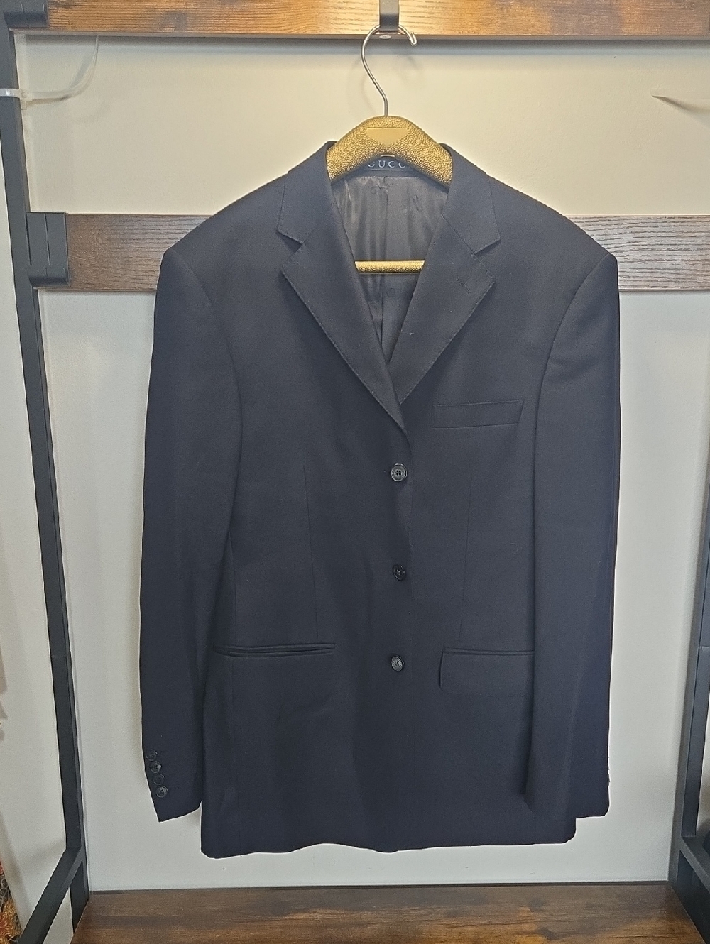 Gucci Men's Dark Navy Three-Button Blazer